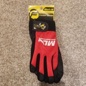 Friction Men's Red and Black Gloves